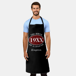 Personalised 60th Birthday Birth Of A Legend Black Apron