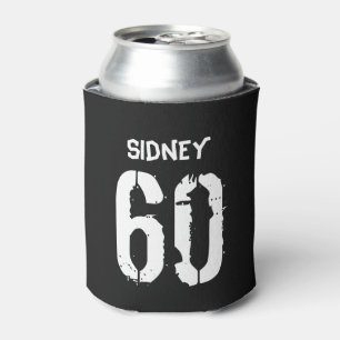 Personalised 60th Birthday Black White Gag Gift Can Cooler
