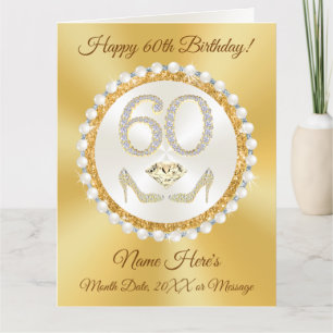 Personalised 60th Birthday Cards for Her, STUNNING