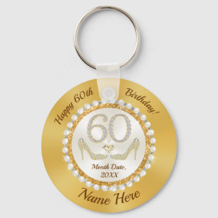 Personalised 60th Birthday Party Favours, CHEAP Key Ring