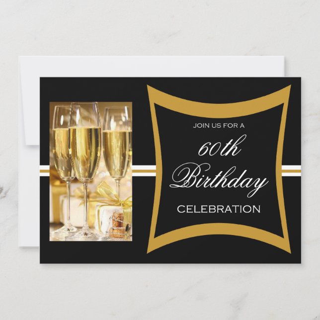 Personalised 60th Birthday Party Invitations (Front)