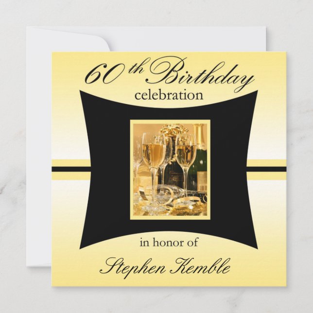 Personalised 60th Birthday Party Invitations (Front)