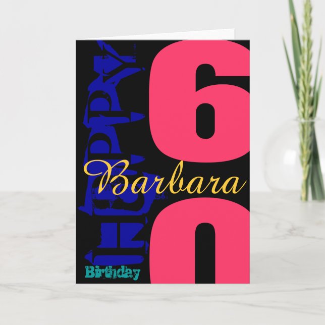 Personalised 60th Birthday POP Greeting Card (Front)