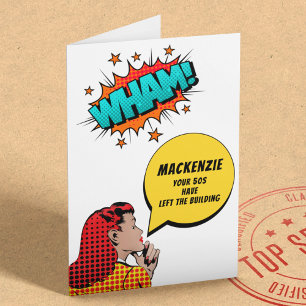 Personalised 60th Birthday Vintage Comic Funny Card