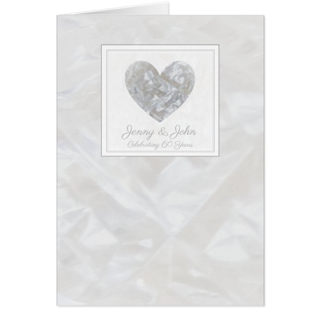 personalised 60th Diamond Wedding Anniversary card (Front)