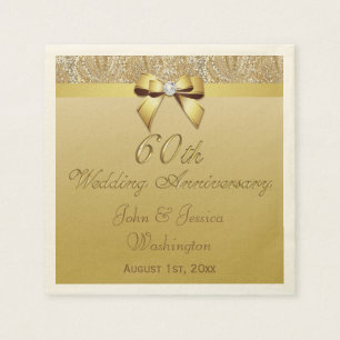 Personalised 60th Diamond Wedding Anniversary Napkin