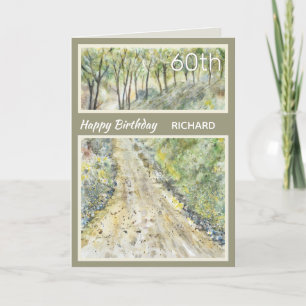 Personalised 60th Mountain Scenic Birthday Card
