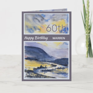 Personalised 60th Mountain Scenic Birthday Card