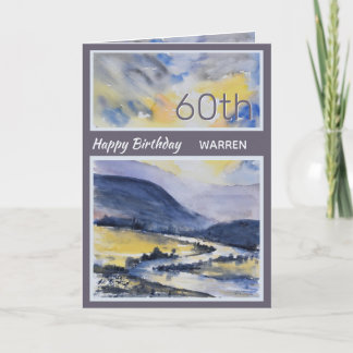 Personalised 60th Mountain Scenic Birthday Card