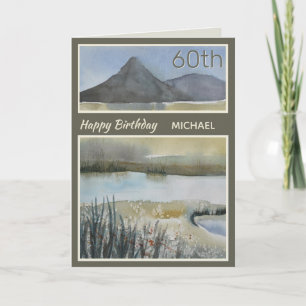 Personalised 60th Mountain Scenic Birthday Card