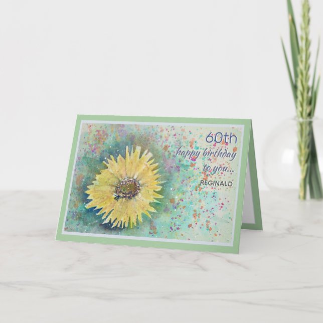 Personalised 60th Sunflower Birthday Card (Front)