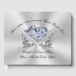 Personalised 60th Wedding Anniversary Guest Book