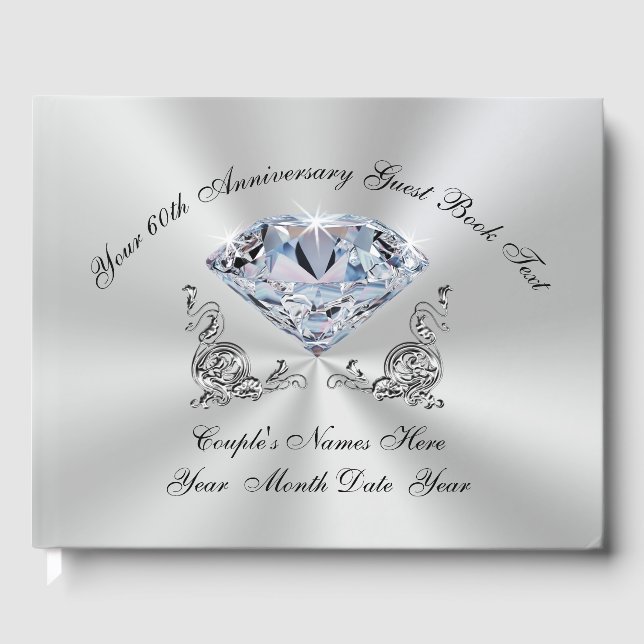 Personalised 60th Wedding Anniversary Guest Book (Front)