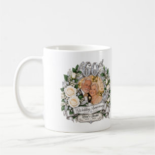 Personalised 60th Wedding Anniversary Photo Coffee Mug