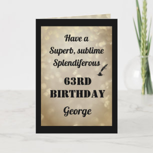 Personalised 63rd Birthday Folded Greeting Card