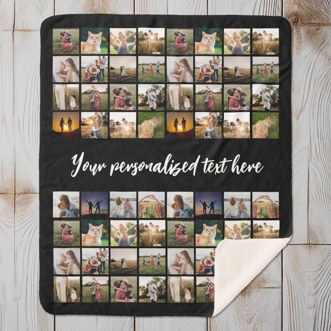 Personalised 64 Photo Collage Sherpa Blanket (Creator Uploaded)