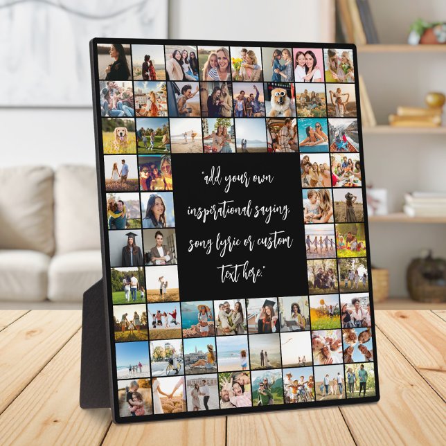 Personalised 64 Photo Collage With Quote Plaque (Creator Uploaded)