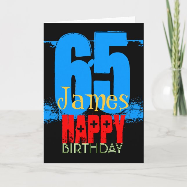 Personalised 65th Birthday Greeting Card (Front)