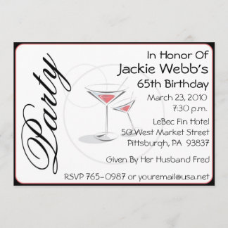 Personalised 65th Birthday Party Invitation