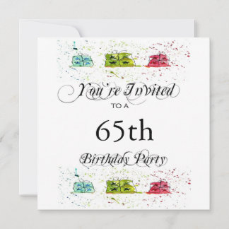 Personalised 65th Birthday Party Invitations