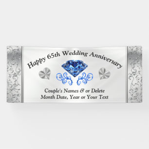 Personalised 65th Wedding Anniversary Banners