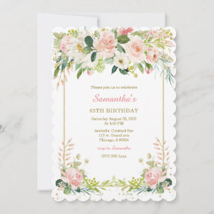 Personalised  65TH Woman Birthday Invitations