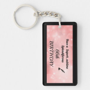 Personalised 66th Birthday Acrylic Keychain