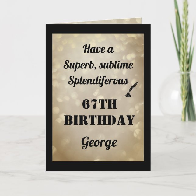 Personalised 67th Birthday Folded Greeting Card (Front)