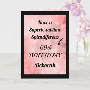 Personalised 69th Birthday Folded Greeting Card