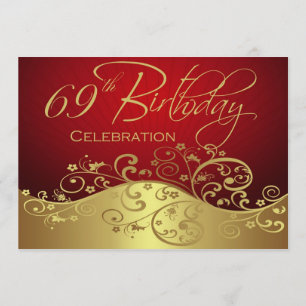 Personalised 69th Birthday Party Invitations