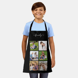 Personalised 6 Photo Collage family, Custom text Apron