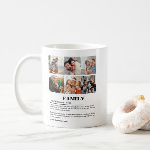 Personalised 6 Photo Collage Family Definition Coffee Mug