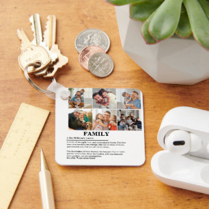 Personalised 6 Photo Collage Family Definition Key Ring