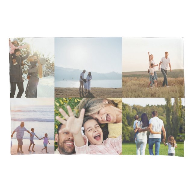 Personalised 6 Photo Collage Pillowcase (Front)