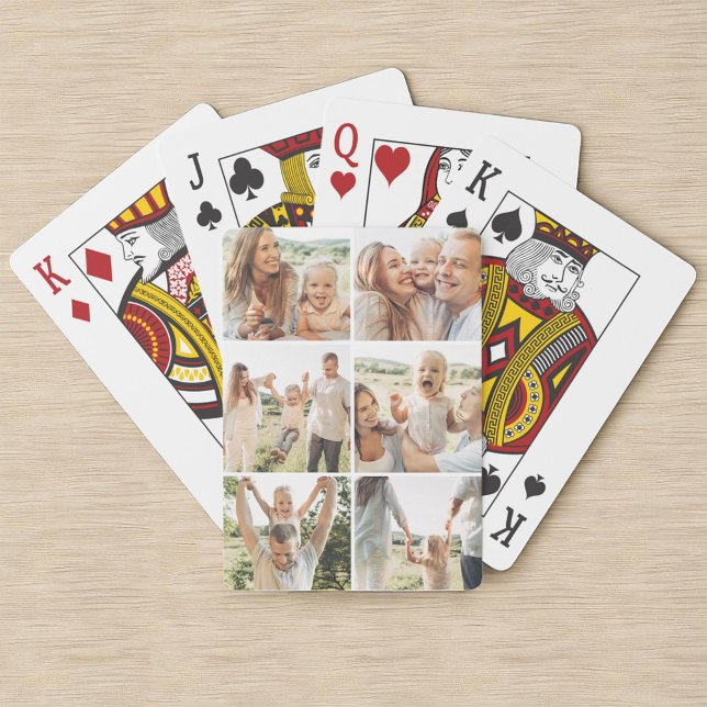 Personalised 6 Photo Collage Vertical Poker Playing Cards (Creator Uploaded)