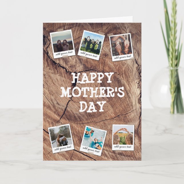 Personalised 6 Photo Custom Collage Mother's Day Card (Front)