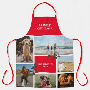 Personalised 6 Photo Family Collage Christmas Apron