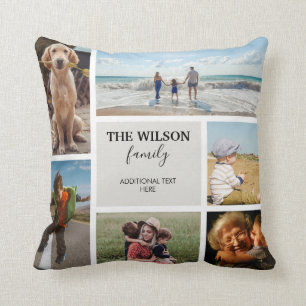 Personalised 6 Photo Family Memories Collage Cushion