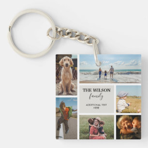 Personalised 6 Photo Family Memories Collage Key Ring