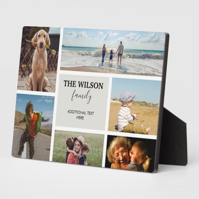 Personalised 6 Photo Family Memories Collage Plaque (Side)
