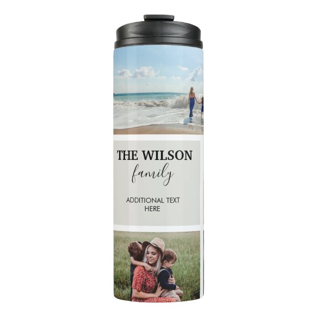 Personalised 6 Photo Family Memories Collage Thermal Tumbler (Front)