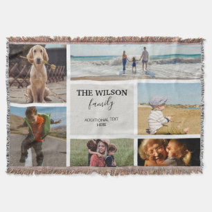 Personalised 6 Photo Family Memories Collage Throw Blanket
