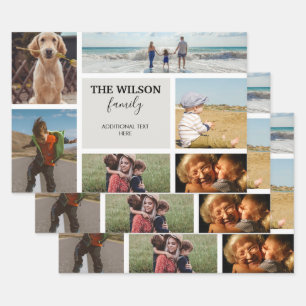 Personalised 6 Photo Family Memories Collage Wrapping Paper Sheet
