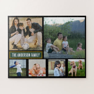 Personalised 6‑Photo Family Name - Gift Jigsaw Puzzle