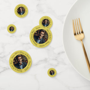Personalised 6-Photo Golden Birthday, Anniversary Confetti