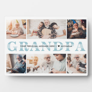 Personalised 6-Photo Grandpa Custom Text Tabletop Plaque