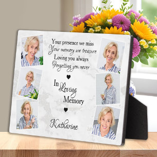Personalised 6 Photo Memorial In Loving Memory Plaque