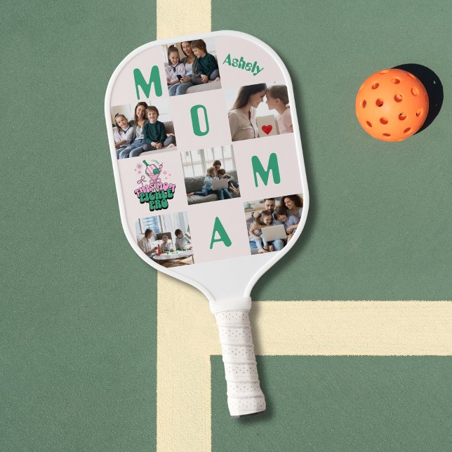 Personalised 6 Photos Pickleball Mum Lover Pickleball Paddle (Creator Uploaded)