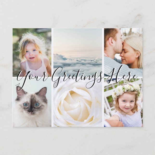 Personalised 6 photos Universal Greetings Postcard (Front)
