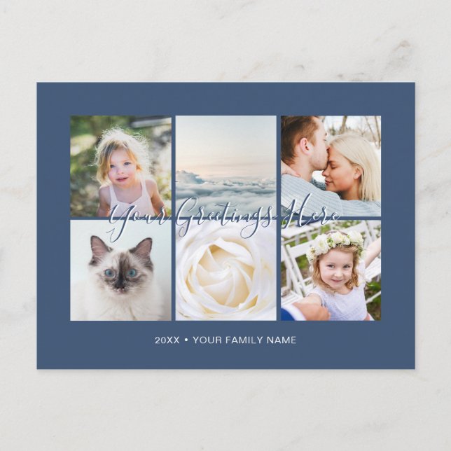 Personalised 6 photos Universal Greetings Postcard (Front)